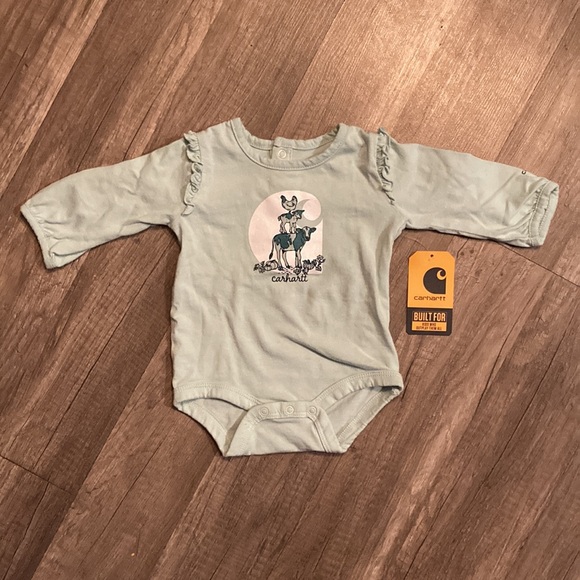 NEW Carhartt Farm Animal Stack Long Sleeve Baby Onesie 3 Months - Picture 2 of 11